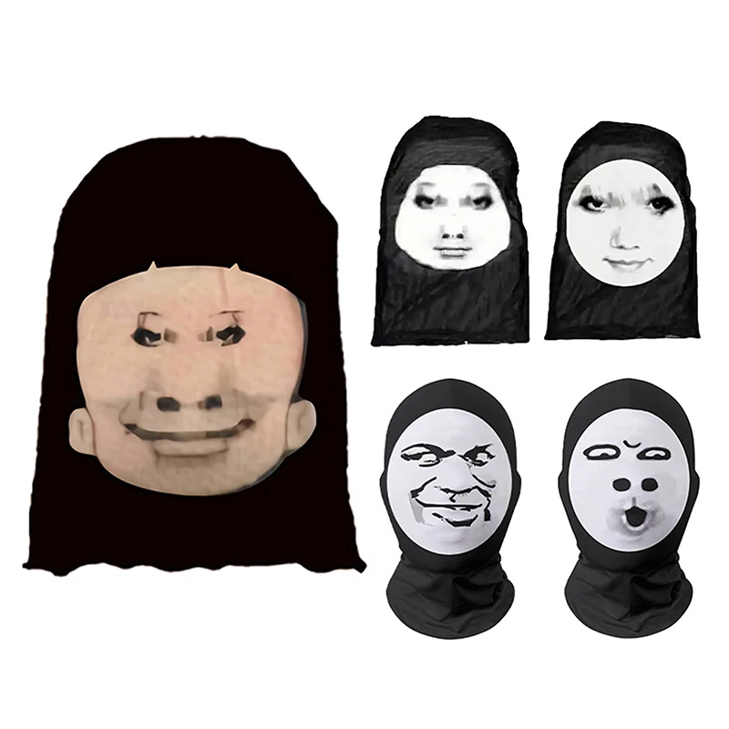 Engraçado 3D máscara facial completa malha elástica novidade arnês para cosplay, masculino e feminino simulado balaclava chapéu engrenagem