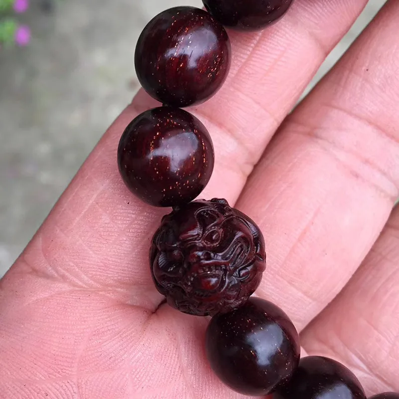 Old material of small-leaf rosewood 1.2mm bracelet with multiple stars, high oil content, dense texture, delicate, hard, and smo
