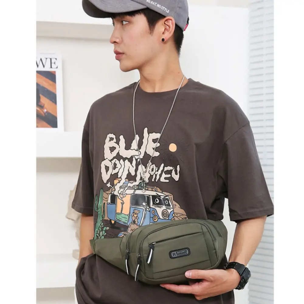 

Nylon Men Multifunctional Waist Bags Large Capacity Waterproof Crossbdoy Chest Bag Lightweight Portable Men Running Pouch Belt