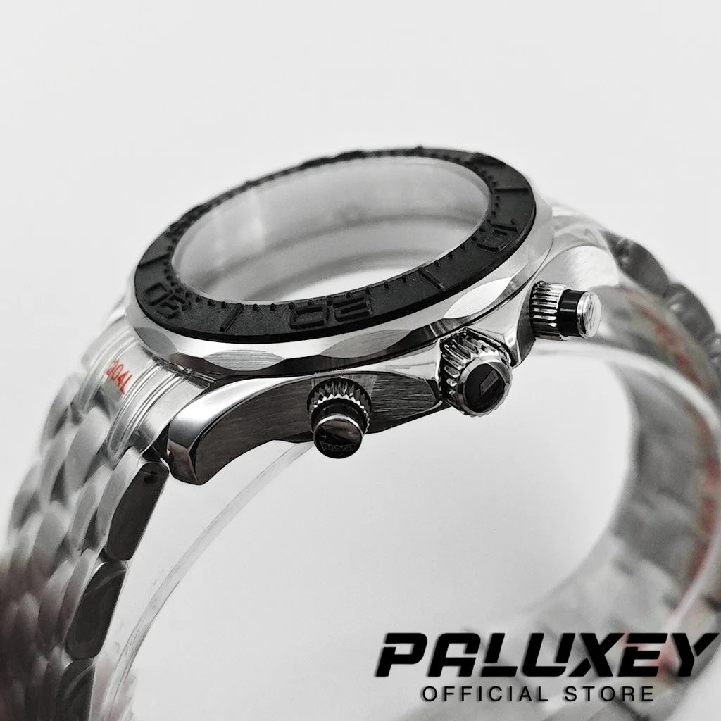 VK63 41mm Multy-functional Quartz Chronograph Watch Case Sapphire Glass Fit For VK63 VK64 Movement Seamaster 300 Watch Case