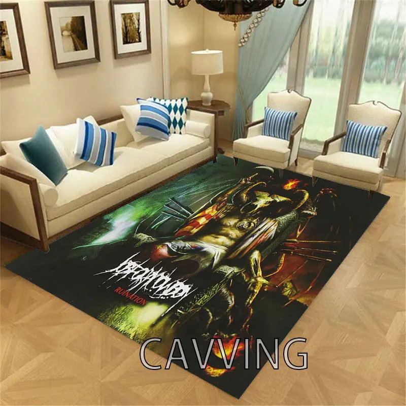 Job For A Cowboy band 3D Printed Carpets Flannel  Rugs Anti-slip Large Rug Carpet  Home Decoration for Living Room Bedroom