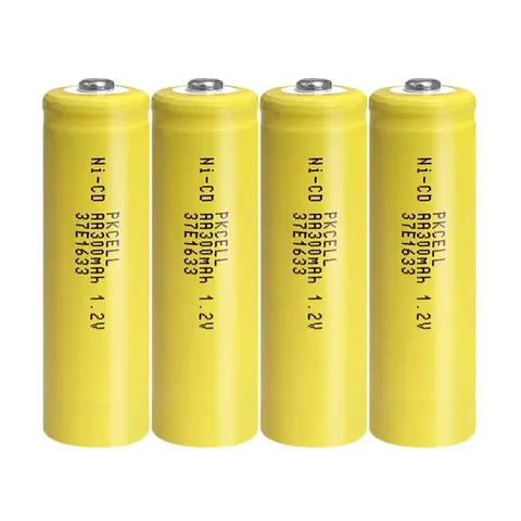 4PCS PKCELL AA NiCd 300mAh 1.2V Rechargeable Batteries for Solar Garden Lights