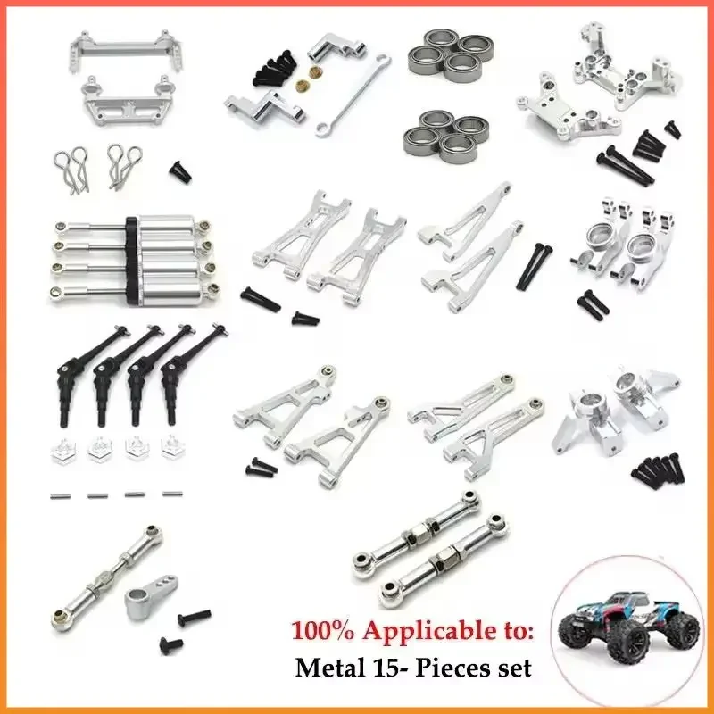 Braço de suspensão dianteira e traseira, Copo de direção, Rod Set, 1/16 RC Car Upgrade Parts Kit, MJX 16207 16208 16209 16210