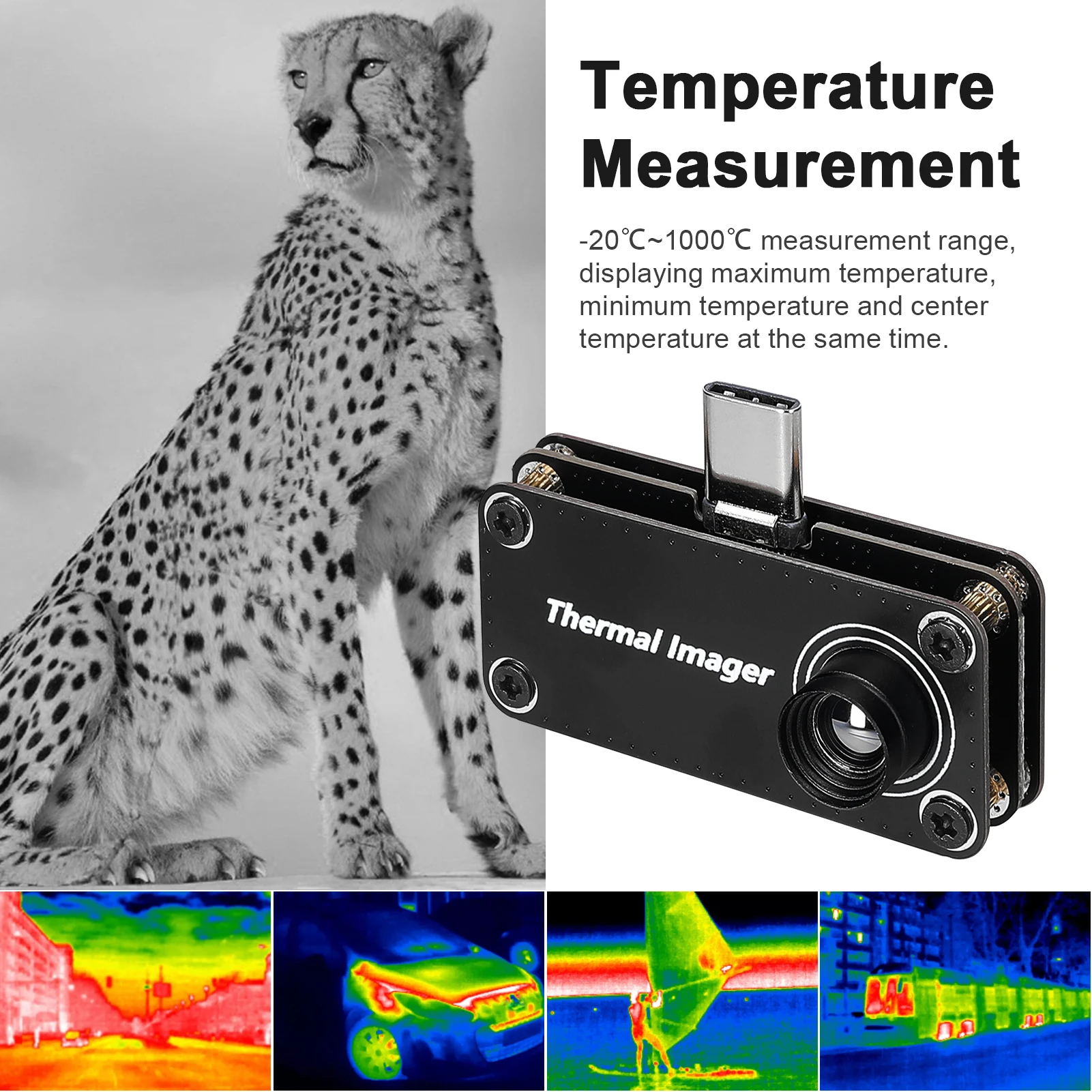 Type-C USB Mini Infrared Thermal Imager -20℃~1000℃ Tempreature Measuring Meter For OTG APP Control Multifunction Thermodetector