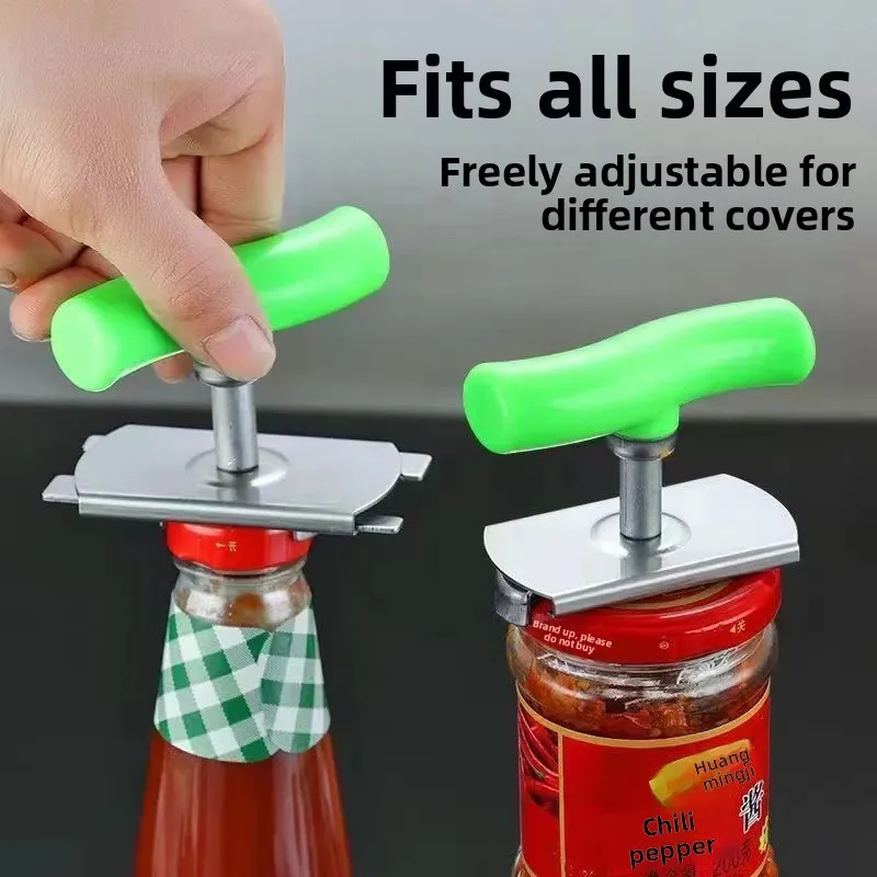 

Multi-Function Bottle Cap Opener Stainless Steel Adjustable Lids Off Jar Opener Labor-Saving Screw Can Opener Kitchen Gadget