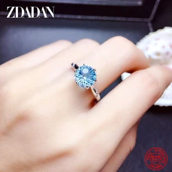 Zddan – bague topaze bleue en argent 925 pour femmes, bijoux de mariage à la mode