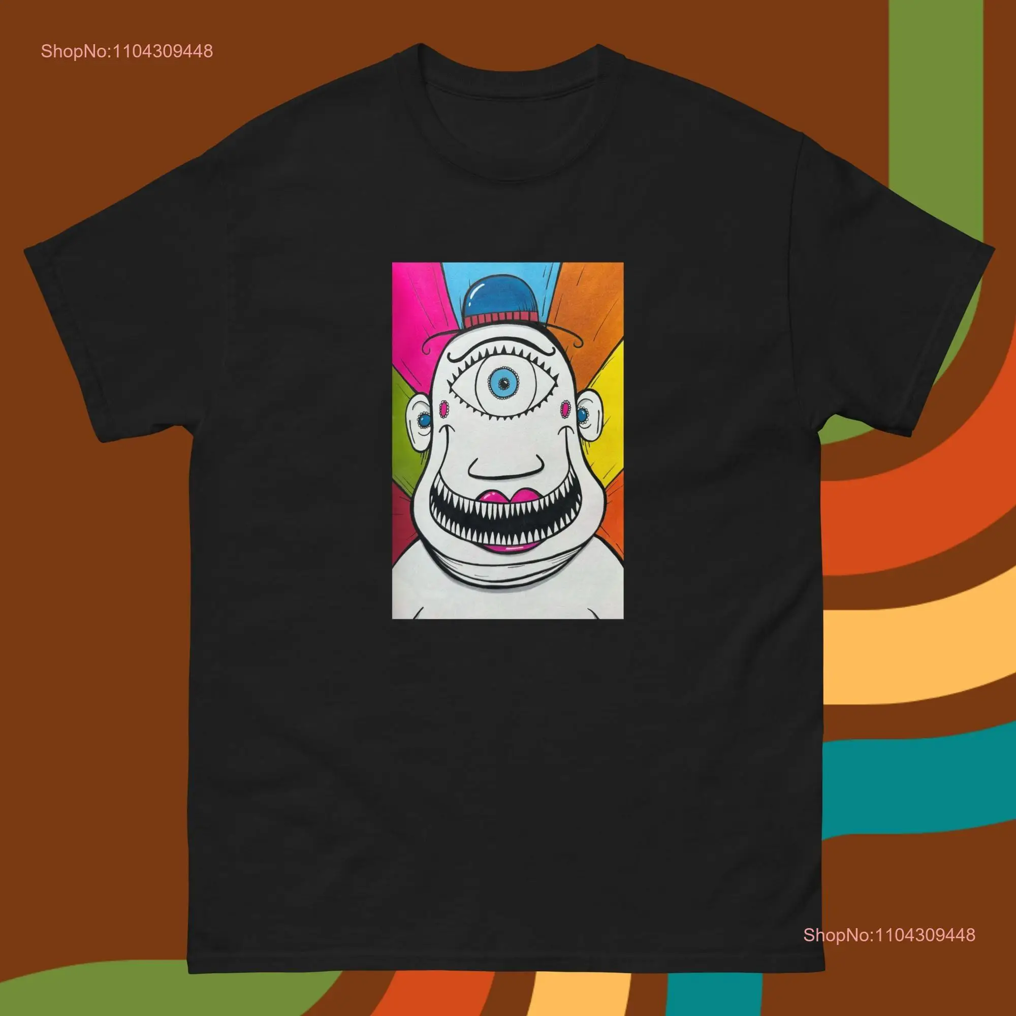 Cyclopes T Shirt Monster Colorful For Chandail Monstre Drôle Big Smile long or short sleeves