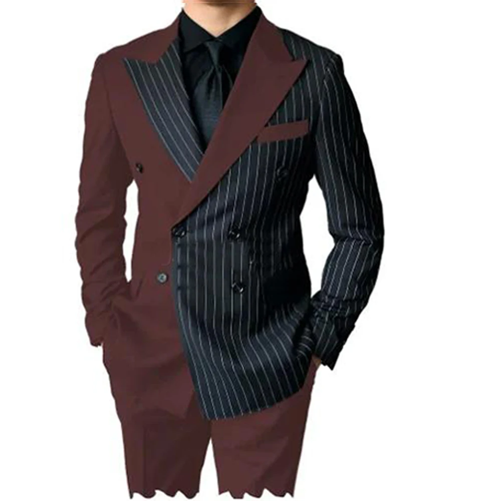 Blazer Suit For Men 2 Piece Outfit Set Suits High Quality 2024 Pants Mens Clothing Fashion Party Wedding Tuxedo Jackets  Black