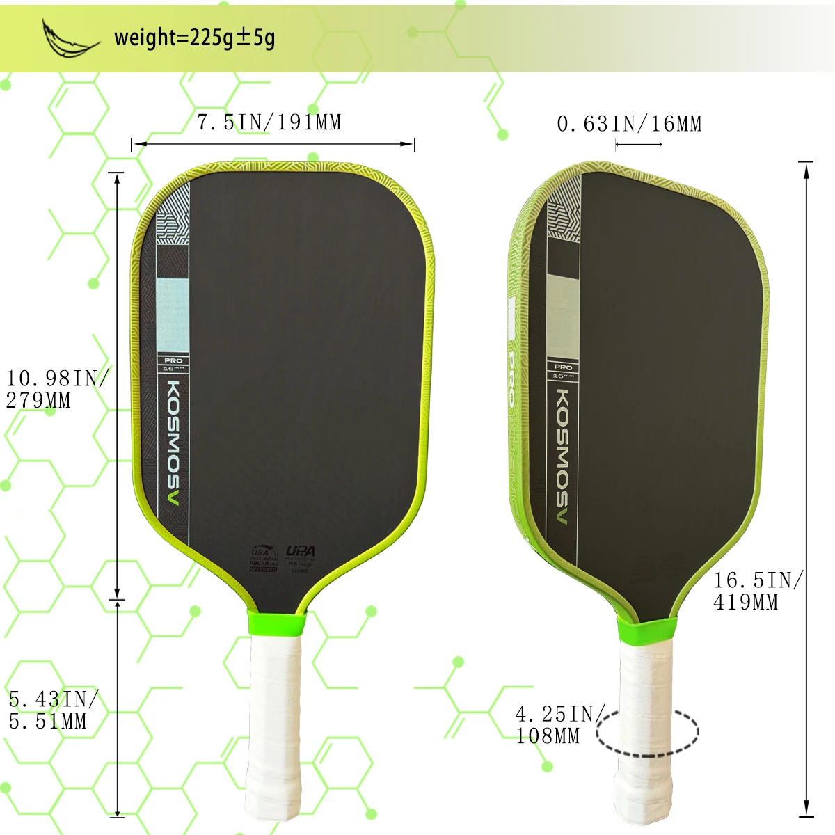 PROV 5Gen Pickleball Paddle Carbon Fiber Kinetic Frame - Energy Storage High Efficiency Power Transfer Stable Shock Absorption image 2