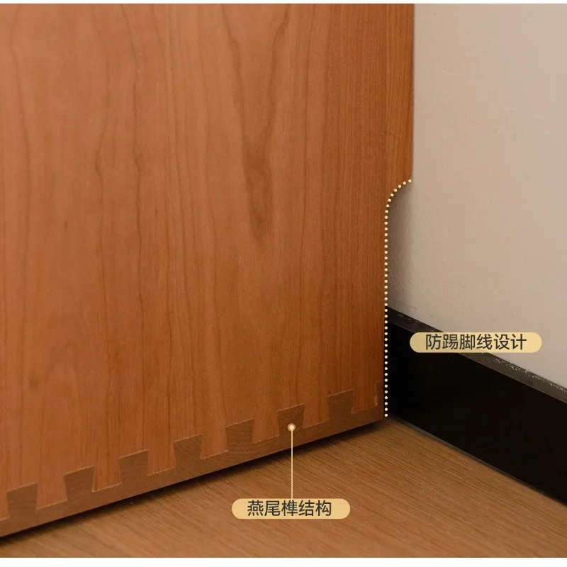 Solid wood bookcase TV cabinet Japanese cherry wood floor-to-ceiling low locker Free combination bookshelf storage