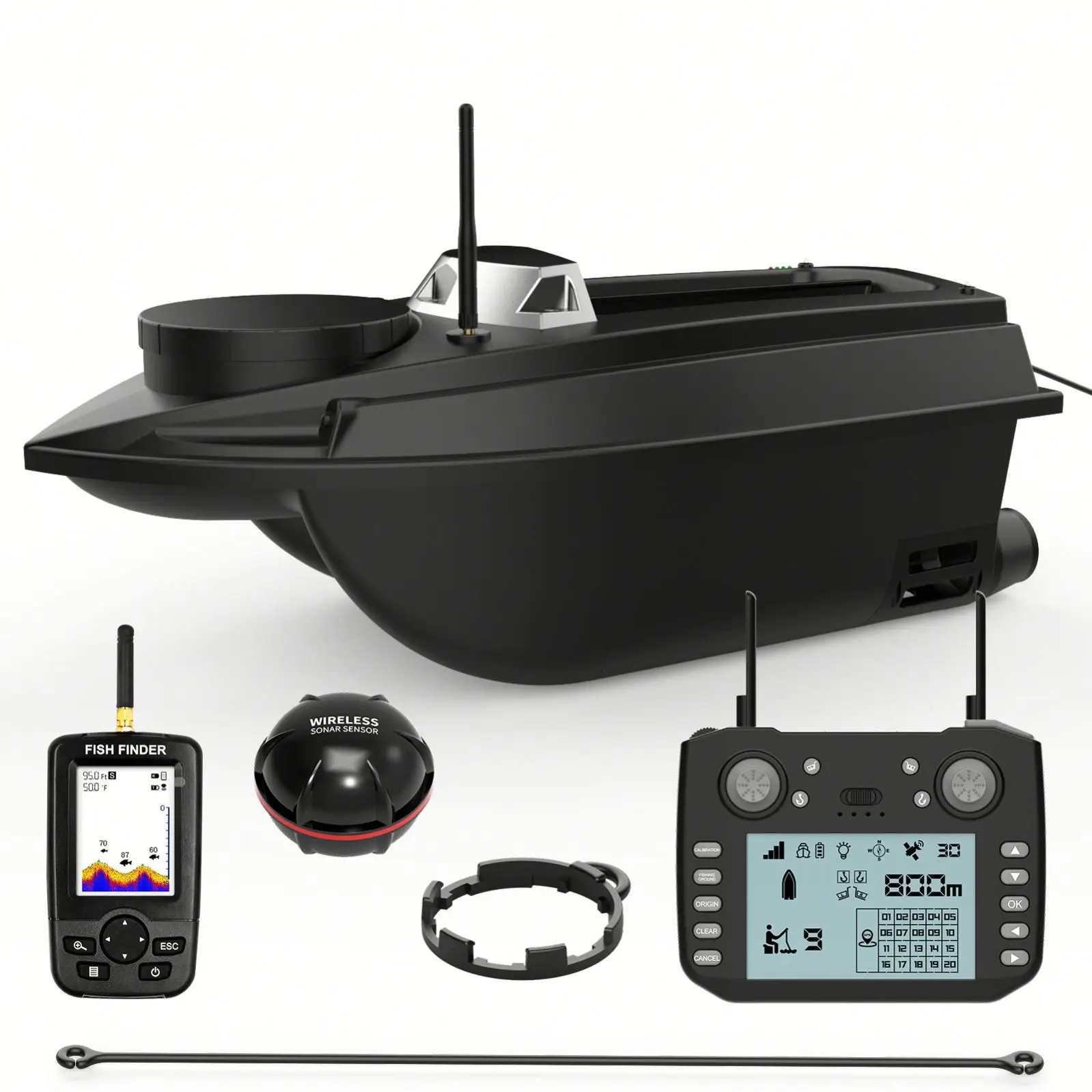 800m Long Range GPS Bait Boat Smart Remote Control Fishing Vessel With Sonar Fish Finder 180 GPS Position Points For Fishing