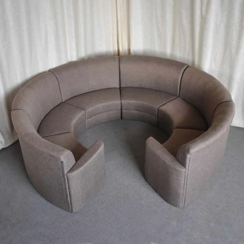 

Modern simple gray fabric deck sofa U-shaped combination deck, restaurant KTV sofa