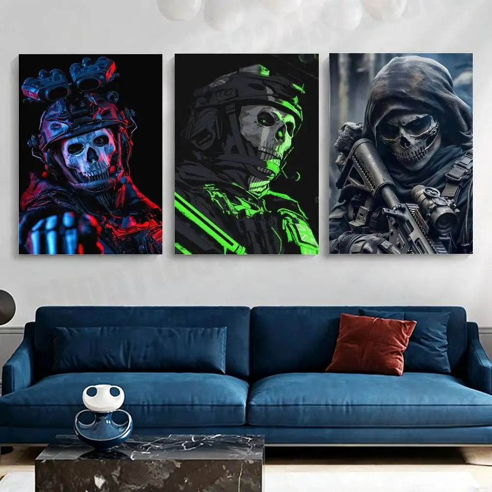 Game COD Call Of D-Duty Ghost Poster For Wall Prints for Living Room Bedroom Office Home Decoration Gift