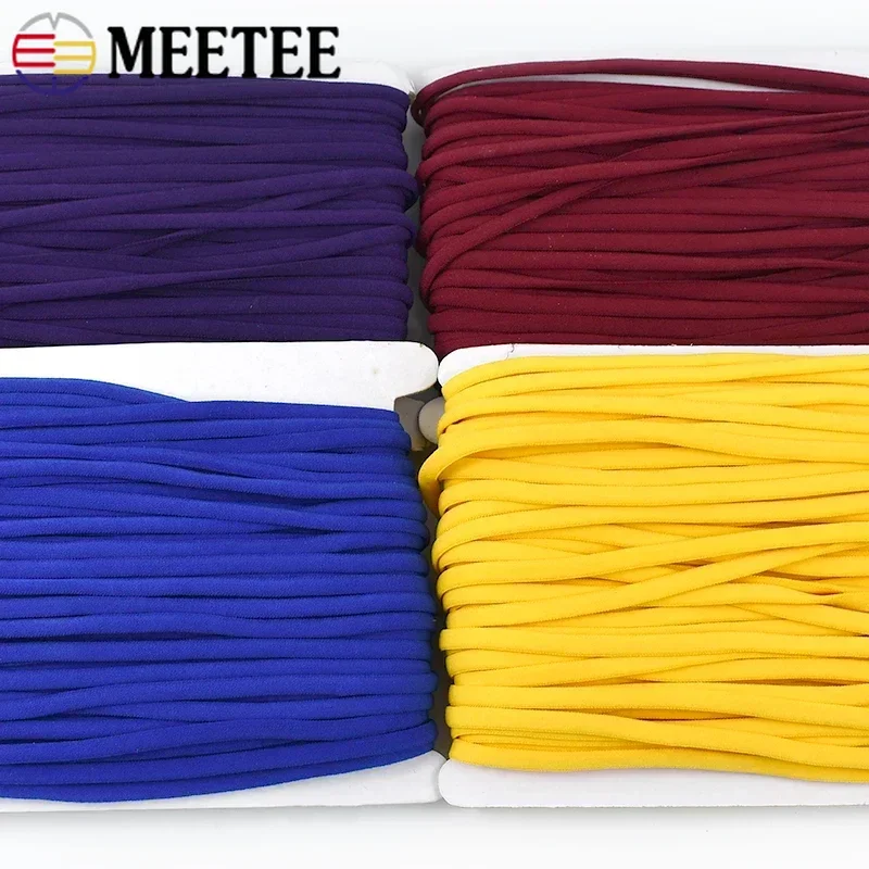 

5/10/20M 3mm/5mm Colored Elastic Band Polyamide Rope for Hair Ring Rubber Tape Sewing Accessories DIY Clothes Ropes Bra Straps