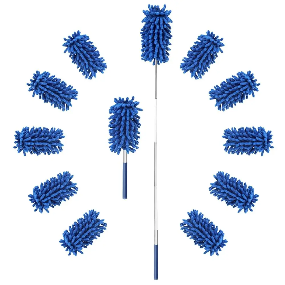 

12 Pack Microfiber Dusters for Cleaning, High Duster with Extension Pole, Long Handled Feather Dusters, Household Cleaning Su