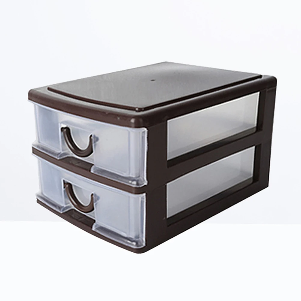 

2 Layer Desk Storage Box Office Organizer Nail Supplies Transparent Desktop Basket Glass Toy Containers Polish