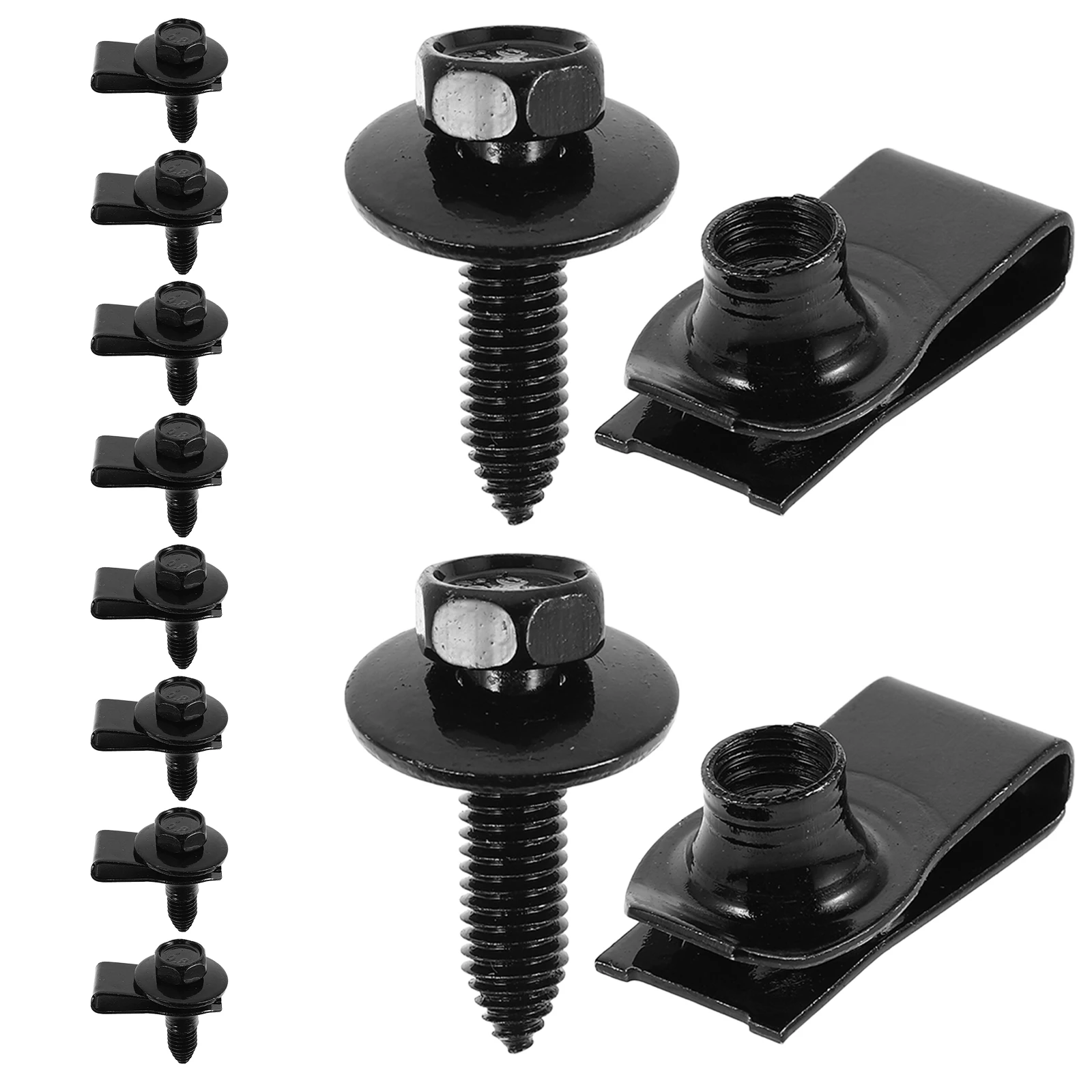 

20 Sets Bumper Guard Screws Clips Metal Automotive License Plate Cars Nut Body Bolts Bagged Clamp Strong Reliable Wear Resistant