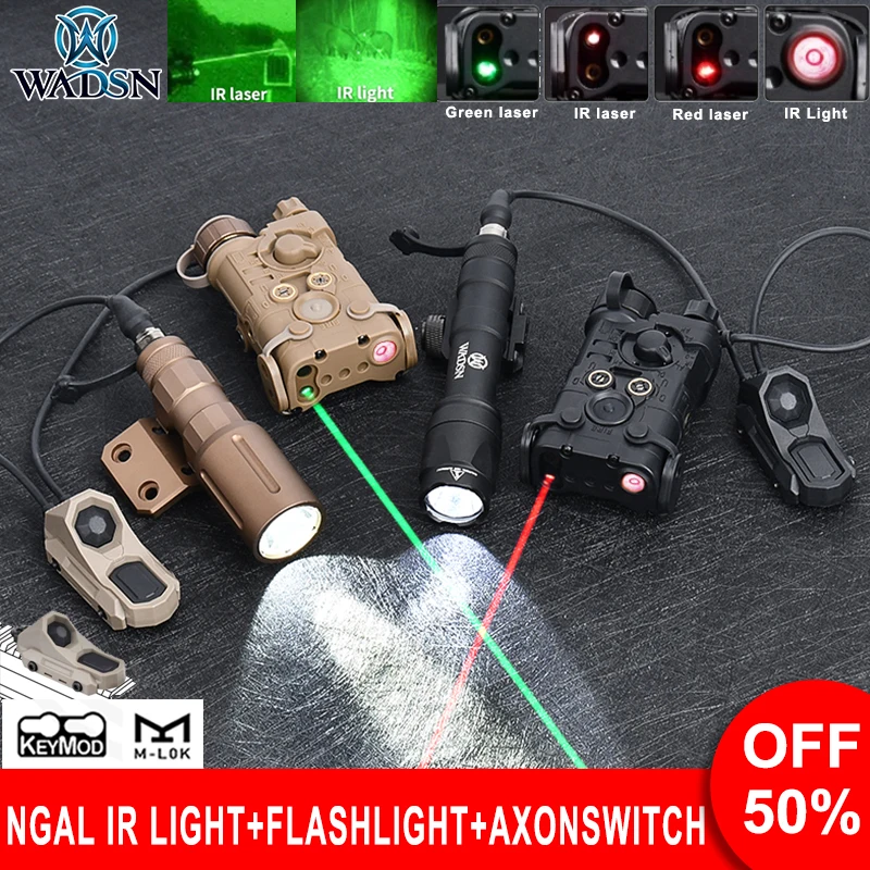 

WADSN L3 NGAL Red Green IR Laser IR Led Light Strobe M600C Tactical Flashlight PLHv2 Airsoft Hunting Scout Light Dual Switch