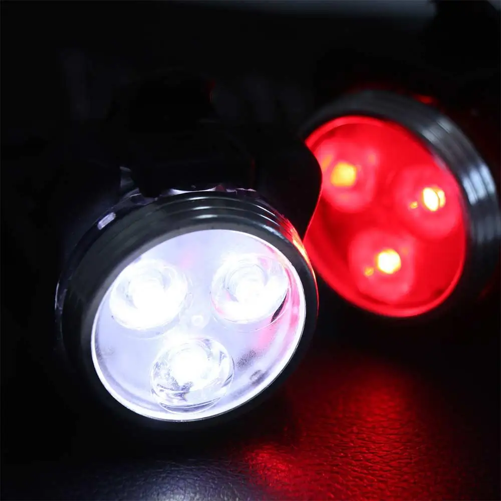 USB Rechargeable Cycling Bike Taillight Front Headlight 4 Light Mode Mountain Bike Light Flashlight Tail Clip Bicycle Lamp