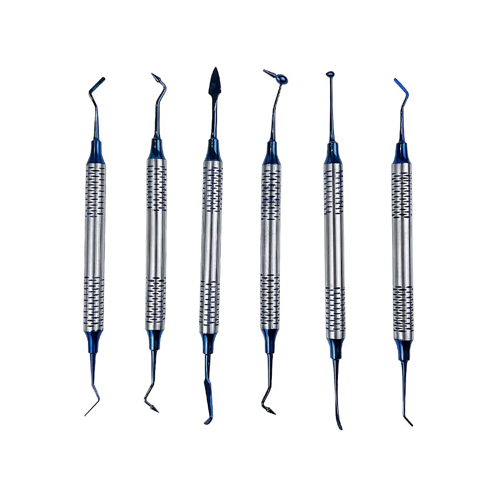 6 stks/set Tandheelkundige Composiet Hars Vullen Spatel Tandheelkundige Hars Filler Kit Tandarts Reparatie Instrumenten Tandheelkunde Restauratie Gereedschap