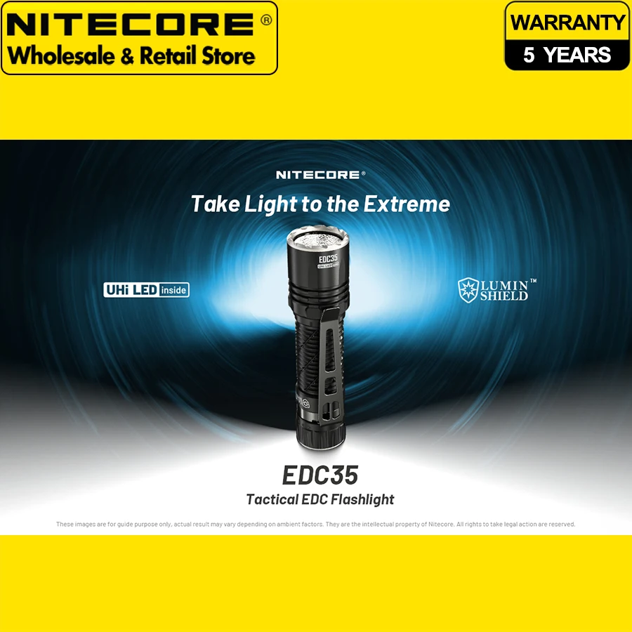 5000 Lumens NITECORE EDC35 Tactical EDC Flashlight Built-in 6,000mAh 21700 Li-ion Battery