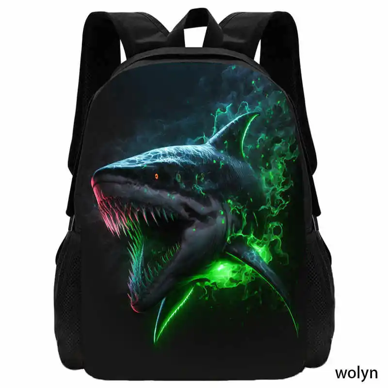 

Shark Pattern Mochila Backpack for Children Grade1-4,School Bags for Boys Girls,Animal Print Light Weight Child Studen Bookbags