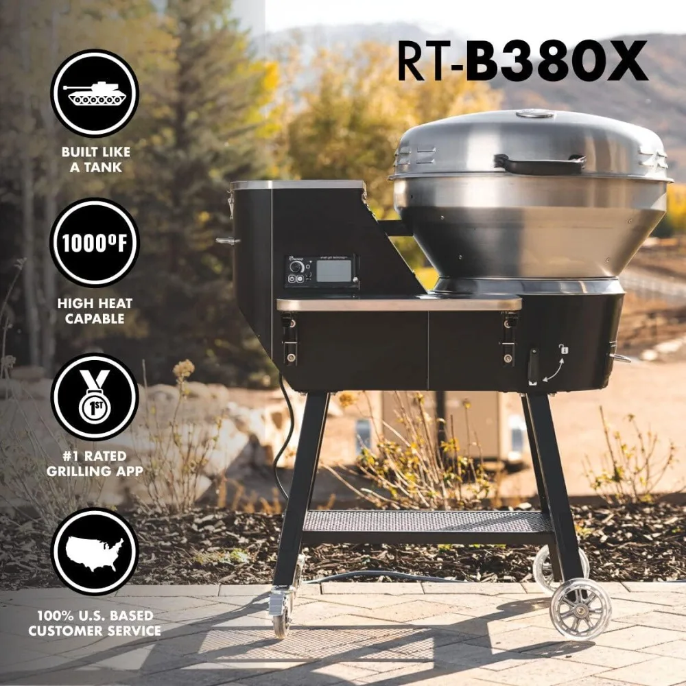 Pellet Grill - RT-B380X Bullseye Deluxe, WiFi Enabled Smart Grill, Electric Pellet Smoker Grill, Wood Pellet Grill