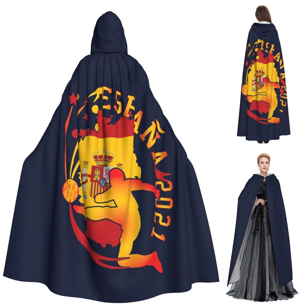 

Испания Футбол Испании Флаг Испании Для Футбола Длинный Плащ С Капюшоном Ведьма Средневековый Костюм Косплей Накидка ХэллоуинВечеринка Взрослый Унисекс