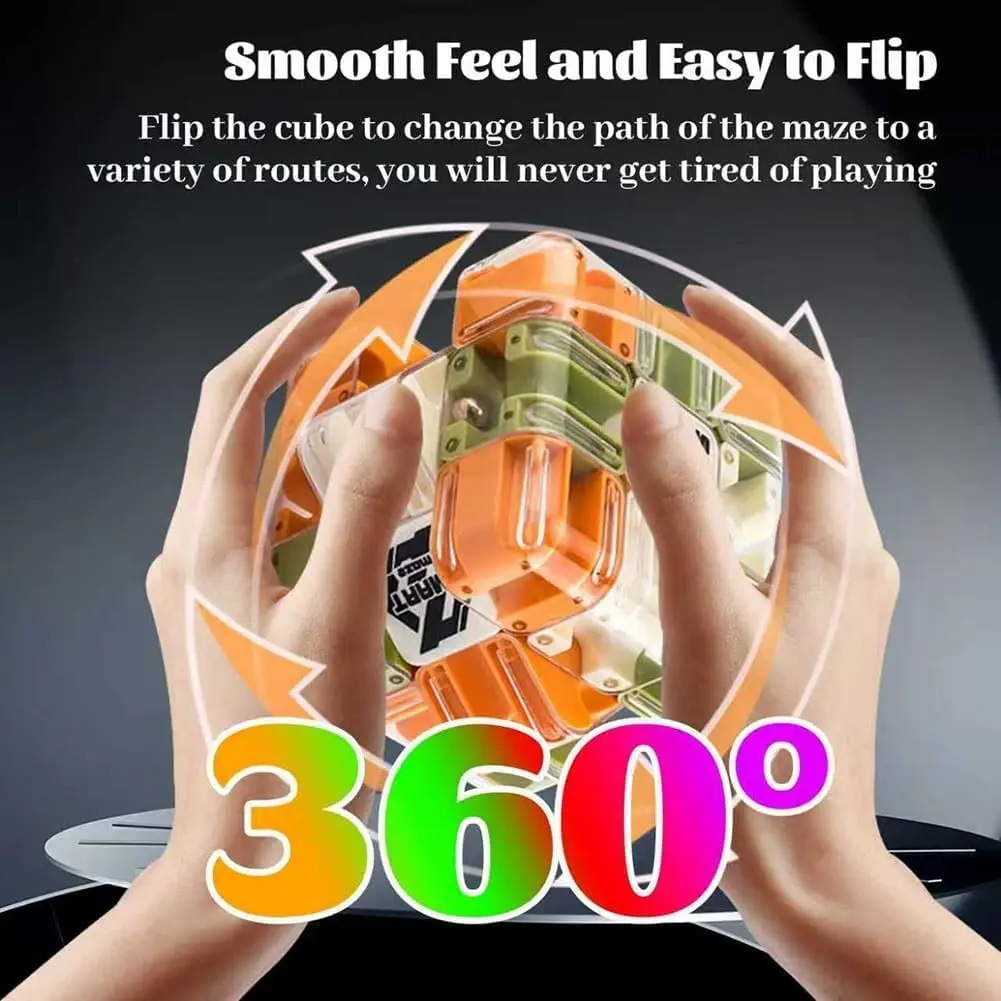 Labirinto Cubo Magico Giocattolo Antistress Cubo Infinito Giocattoli Educativi Portatili Decomprimere Giocattoli Rilassanti per Bambini Adulti Autismo Regalo ADHD