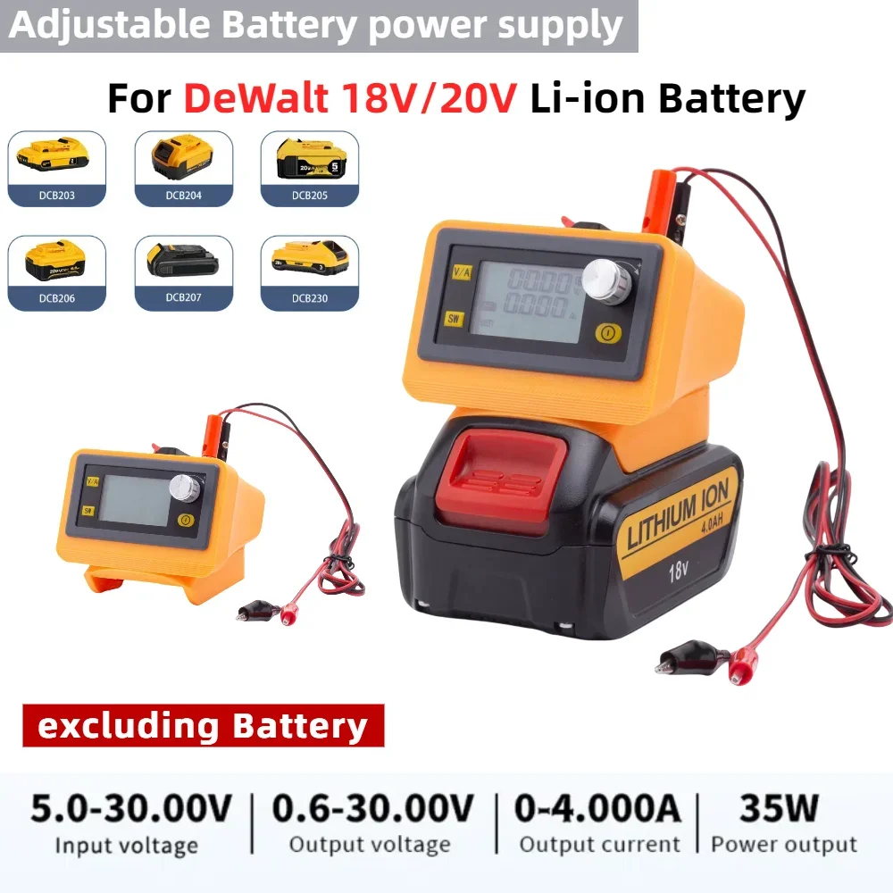 

Portable CNC Adjustable Battery Power Supply DC Buck Boost Regulator FOR DeWalt 18V/20V Li-ion Battery Series(excluding Battery)