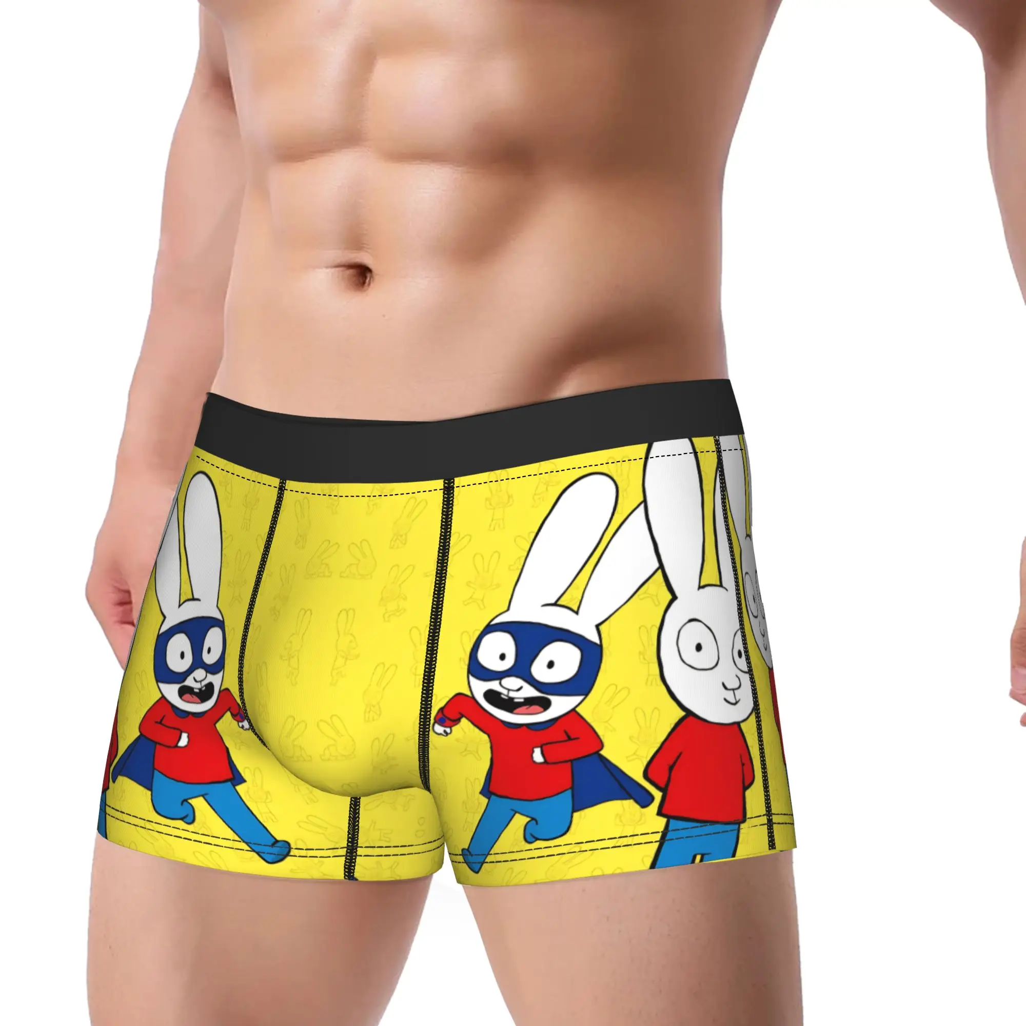 Funny Boxer Simons Rabbit Shorts Panties Briefs Men Underwear French Cartoon Breathable Underpants for Homme Plus Size
