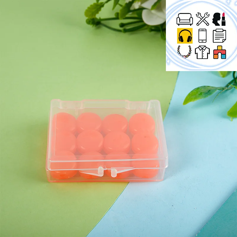 12PCS Silicone Ear Plug Silicone Wax Earplugs Swimming Moldable Earplugs Noise Reduction Cancelling Sleeping Protection