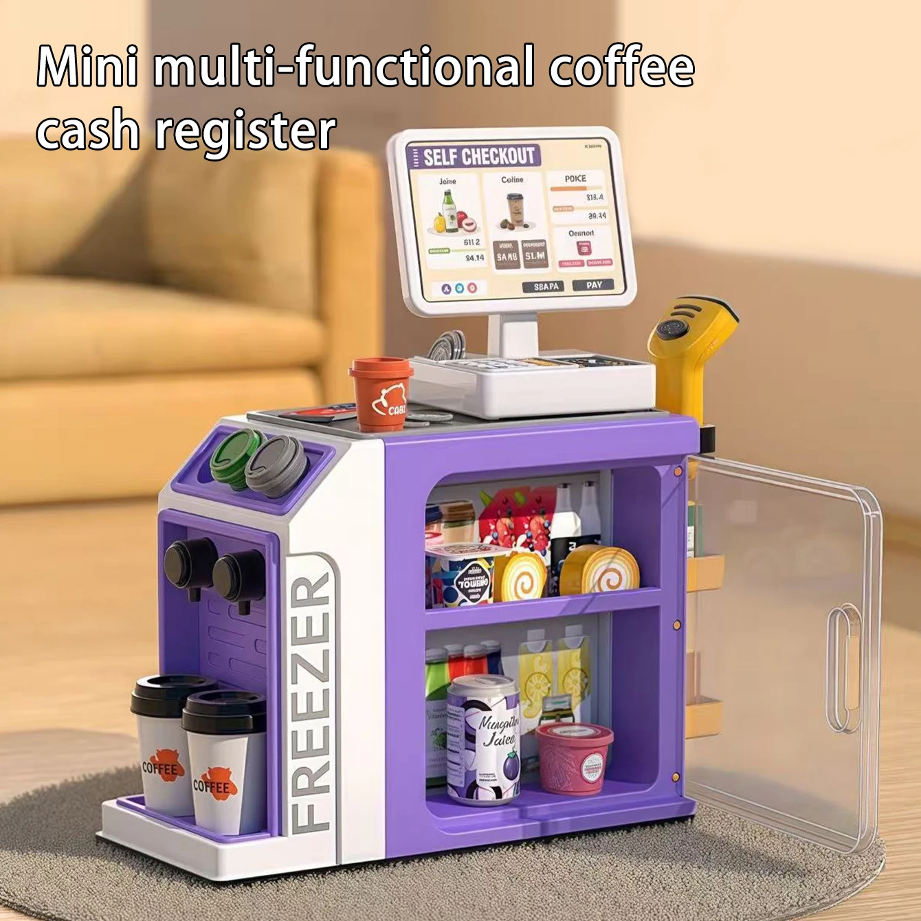 mini-cash-register-supermarket-counter-water-dispensing-coffee-machine-toy-children's-store-game-with-card-payment-counter
