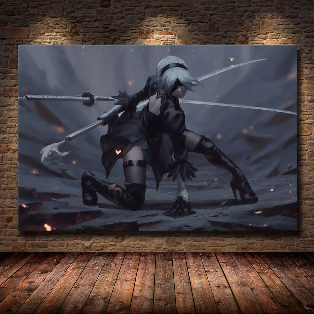 NieR Automata Game 5D Diamond Full Round Drill Painting Home Decor Cross Stitch Embroidery Picture Mosaic Patterns Wall Sticker