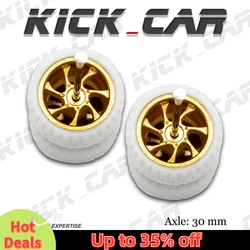 1/64 Model Car Wheels with Rubber Tires White Tires Refitting Parts for Diecast Vehicle Hot Wheels Matchbox Tomica D:11mm 1 Set