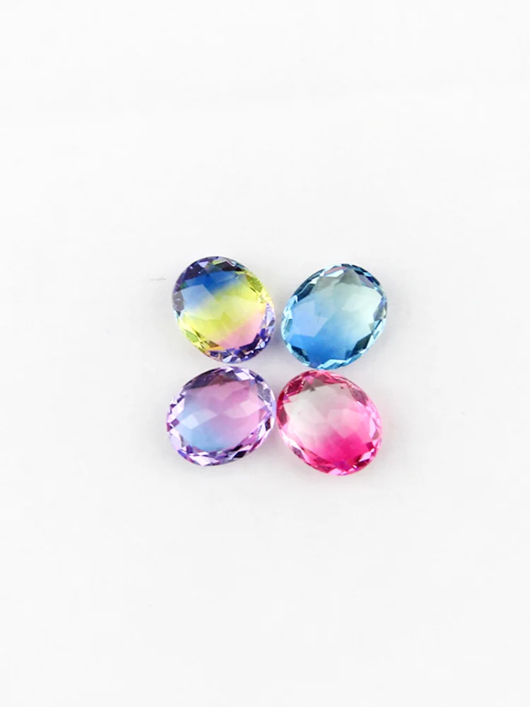 4120 10*12 oval k9 rhiinestone Tourmaline beads gradient ramp beads Multicolor DIY Loose Beads For jewelry