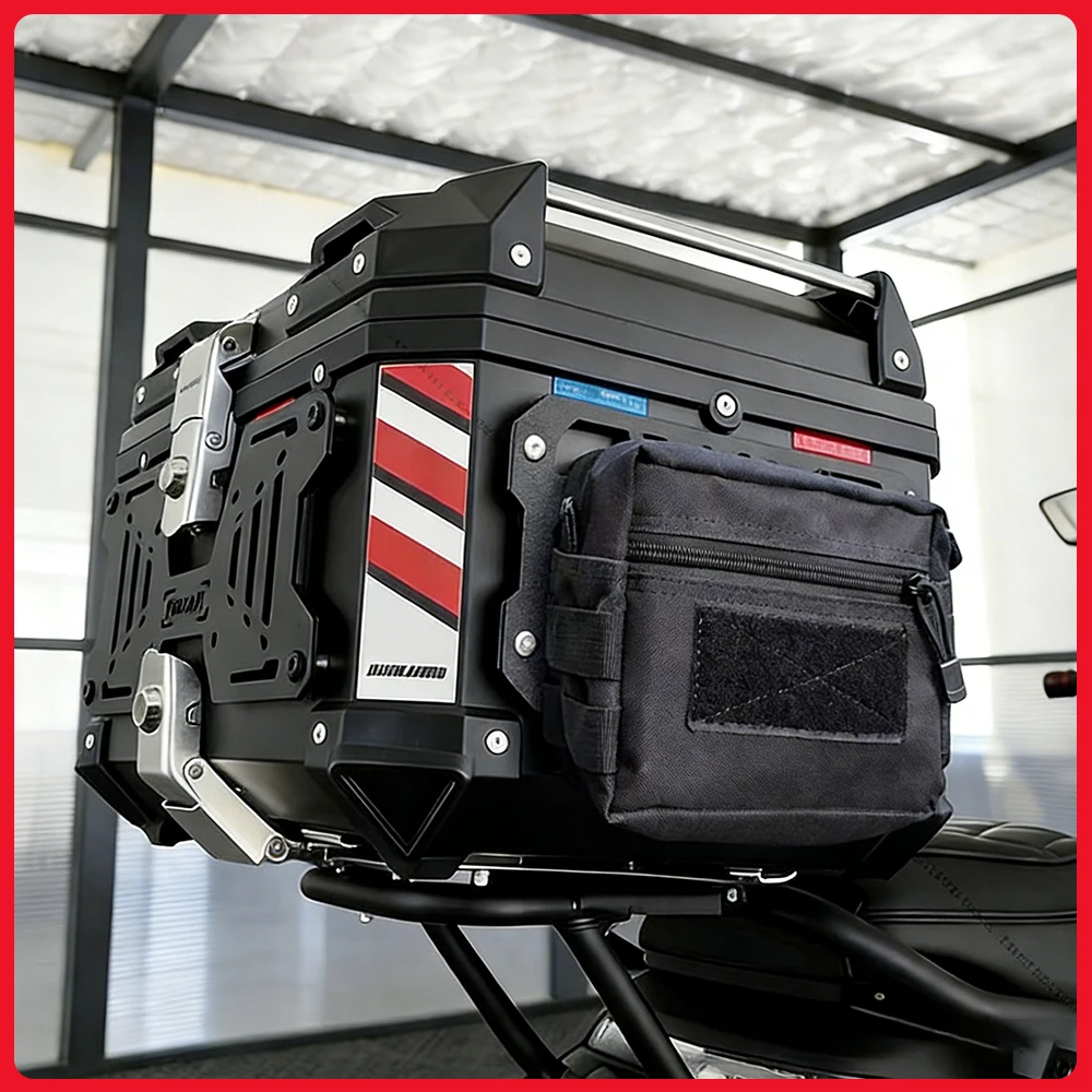 Bild 6: Motorrad-Koffer-Taktikpanel aus Aluminiumlegierung, wasserdichtes Molle-Panel, universeller Seitenkoffer-Organizer, modulare Aufbewahrung