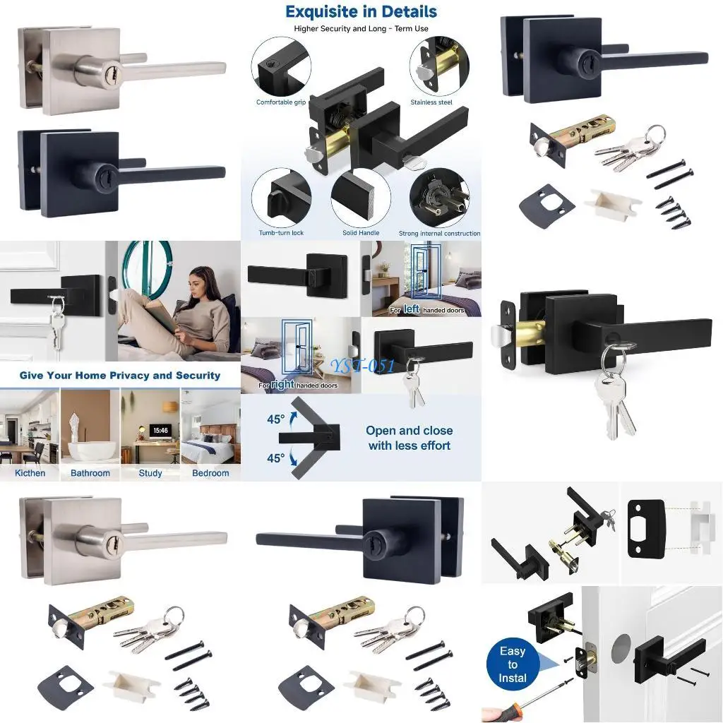 

E15A Ручка входной двери с замком и ключом, замена замка внутренней двери из цинкового сплава