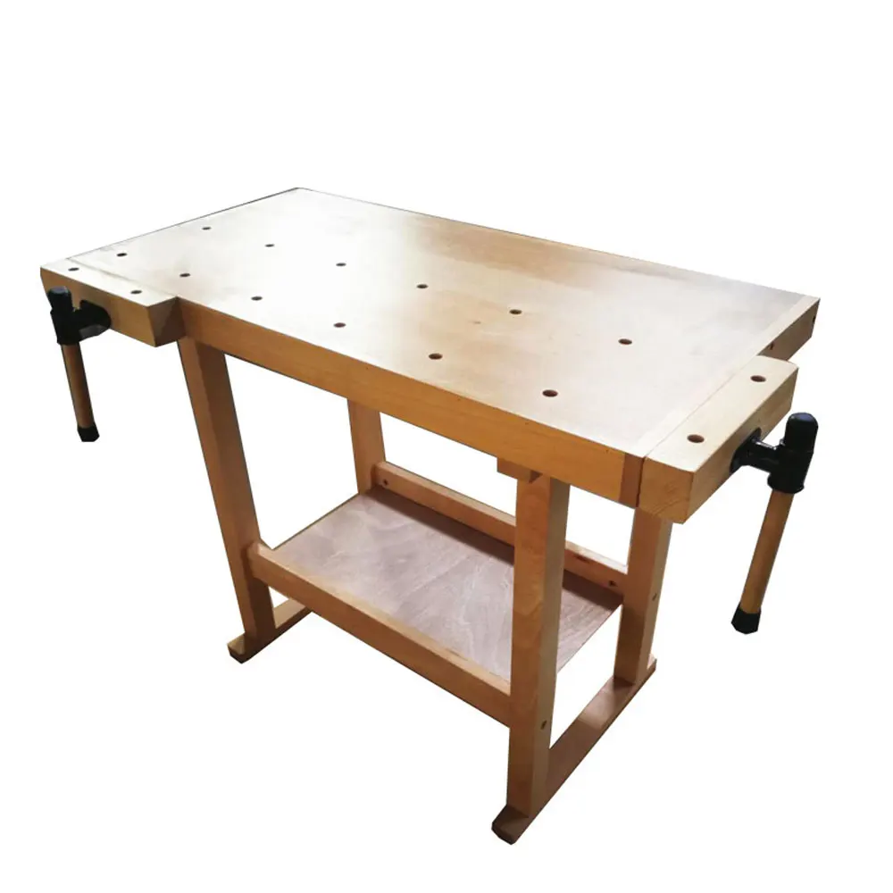 Mesa de trabajo de madera de haya para el hogar, banco de trabajo de 57cm de altura, AT119, 100x50cm