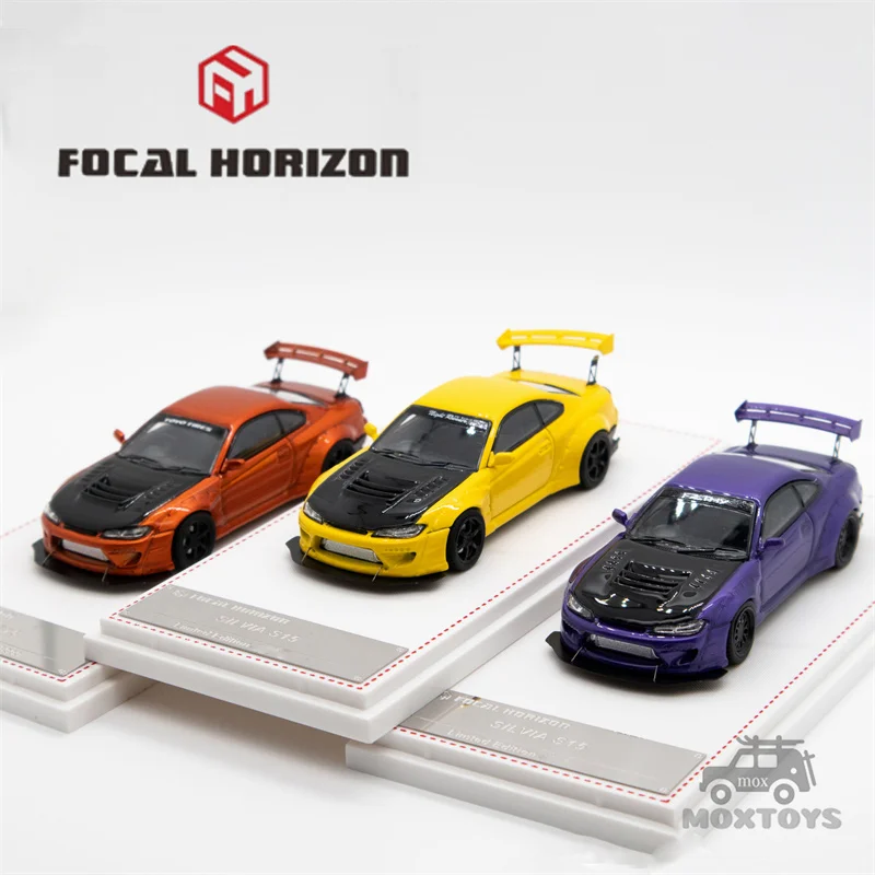 

Focal Horizon FH 1:64 Nissan Silvia S15 Pandem Rocket Bunny Black Carbon Hood Diecast Model Car