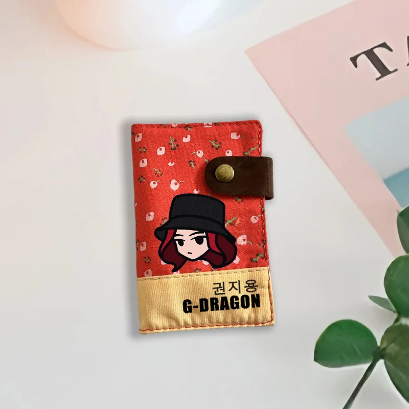 KPOP Idol G-DRAGON POWER Cartoon Card Holder High Quality INS Style Canvas Small Cards Storage GD BIGBANG Fans Gifts Collection