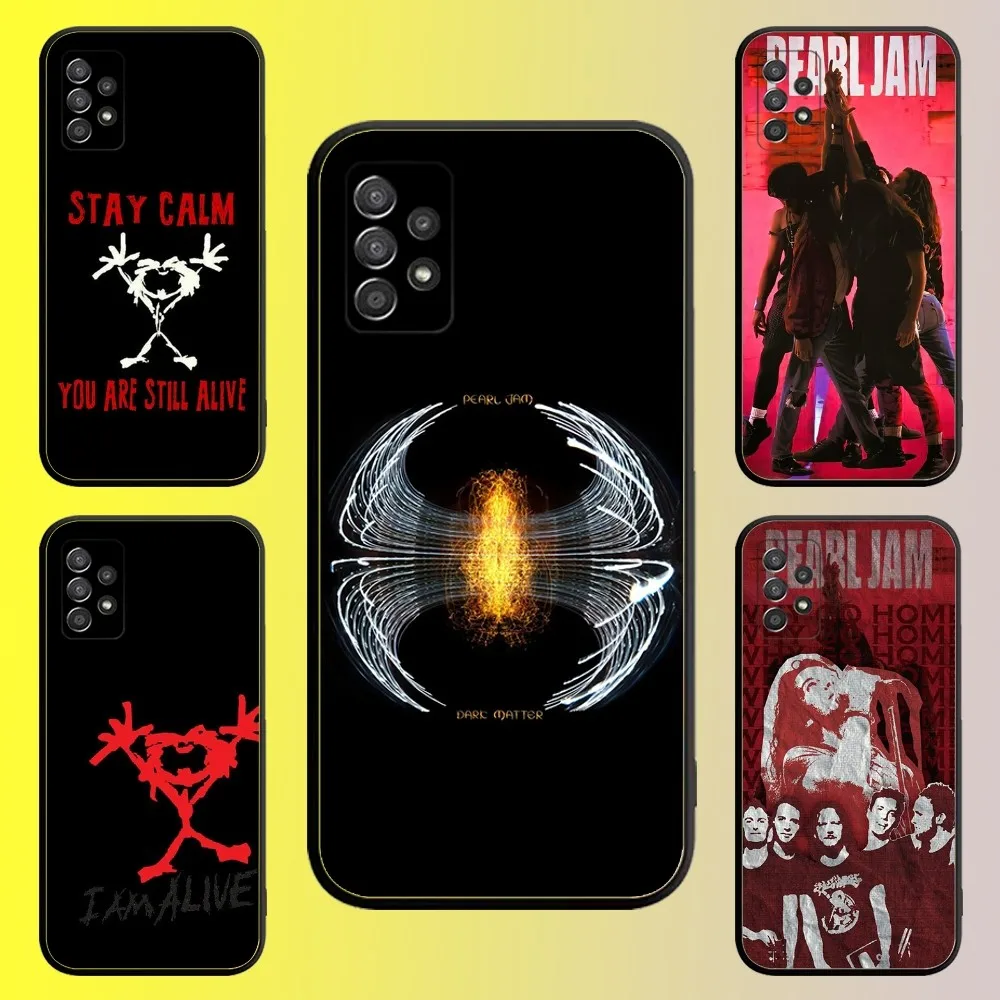 

P-Pearl Jam Rock Band Phone Case For Samsung Galaxy A13,A21s,A22,A31,A32,A52,A53,A71,A80,A91 Soft Black Shell