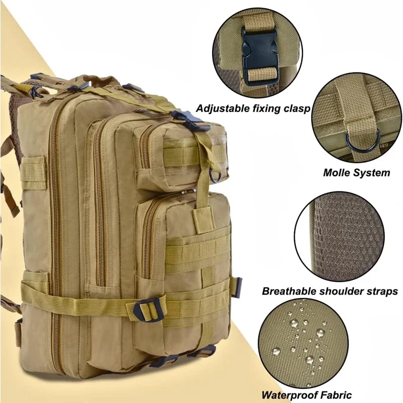 Outdoor Backpack Large 3 Day Rucksack Pack  Bug Out Bag Rucksack for Hiking Trekking Travel