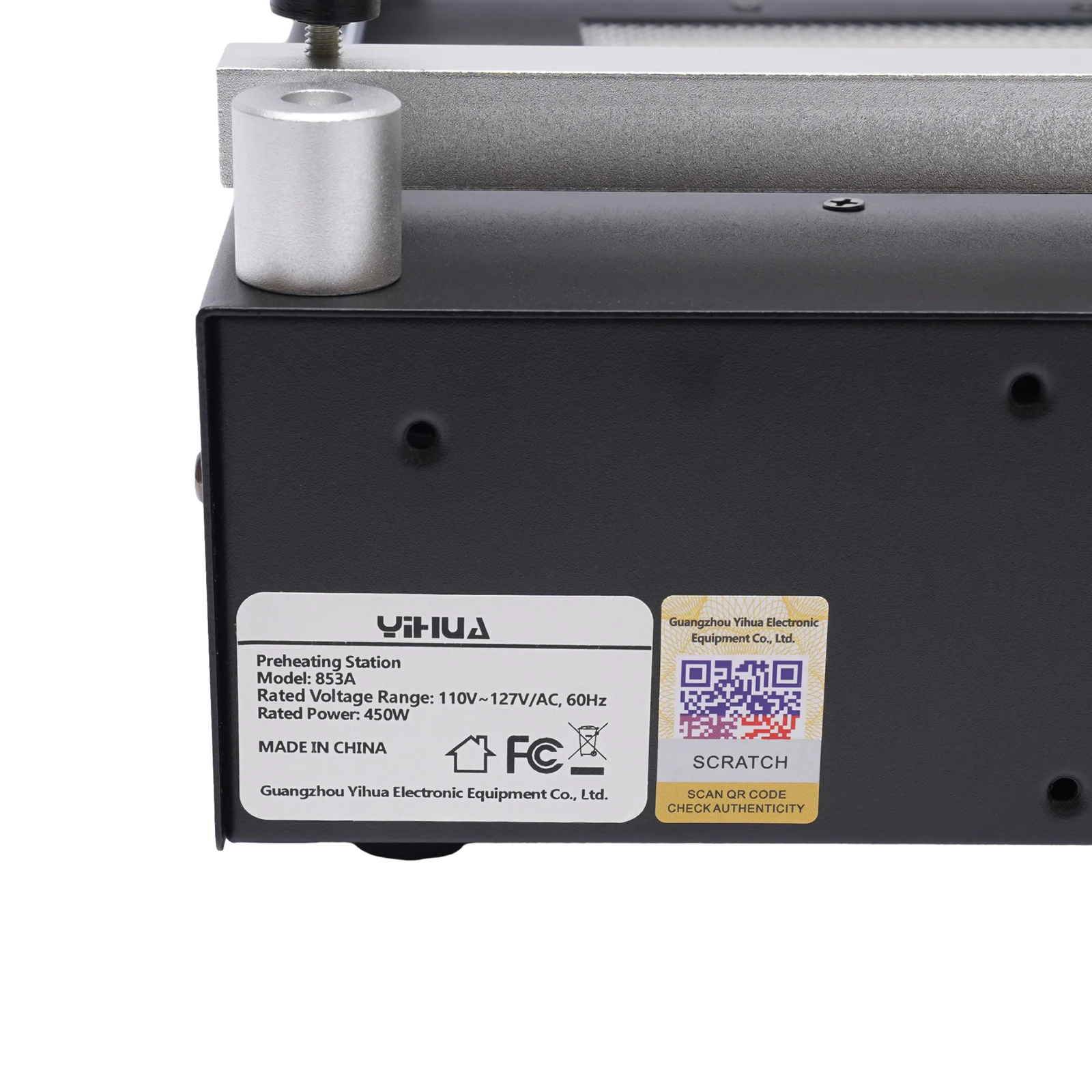 Станция инфракрасного предварительного нагрева 853A |   Вилка стандарта США 110 В, 50-400 ℃   Температурный диапазон, 450 Вт, зона нагрева 120*120 мм.