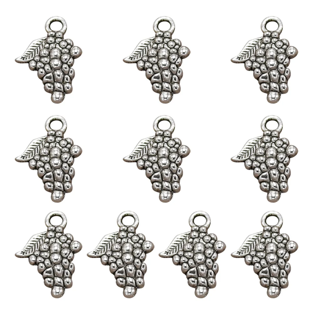 

10pcs Grape Pendant Charm Ancient Silver Alloy DIY Jewelry Pendants Accessories Necklace Bracelet Earrings Gifts