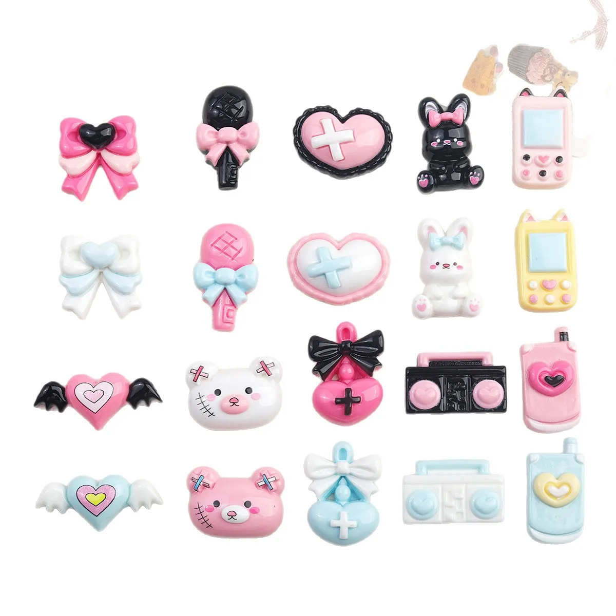 100 قطعة Kawaii الراتنج فلاتباك مصغرة مجوهرات الدب الضروريات DIY بها بنفسك ل جراب هاتف دبوس المفاتيح أقراط سجل القصاصات #5