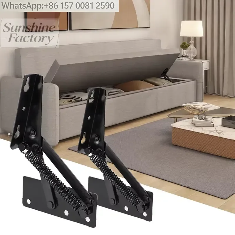 Split Spring Hinges, Foldable Lifting Brackets, Black Spring Hinges, Sofa Hinge Lifters, Folding Support Hinges