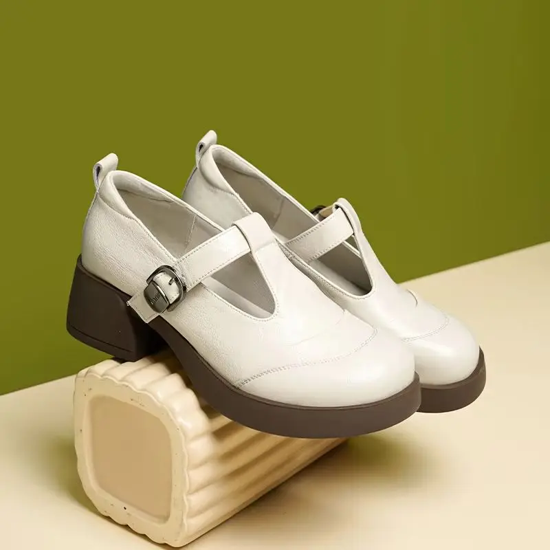 Women's Lace-Up Platform Loafers - Non-Slip Thick Sole Mary Janes