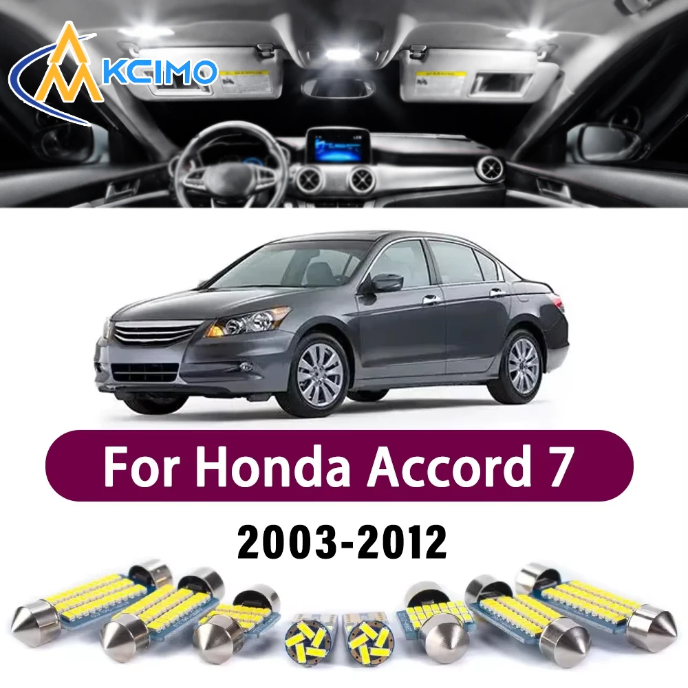 

Error Free LED Interior Light Kit for Honda Accord 7 8 7th 8th 2003-2012 Premium Bright Dome Trunk Mirror Reading Lamps Canbus
