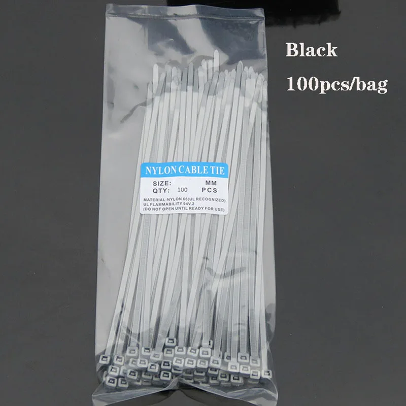 3*150mm Colored Cable Ties 100pcs Plastic Cable Wire Zip Ties Self-lock Cable Fasteners Electric PVC nylon Cable Organizer